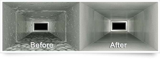 A Duct Before and After Cleaning | HVAC Service